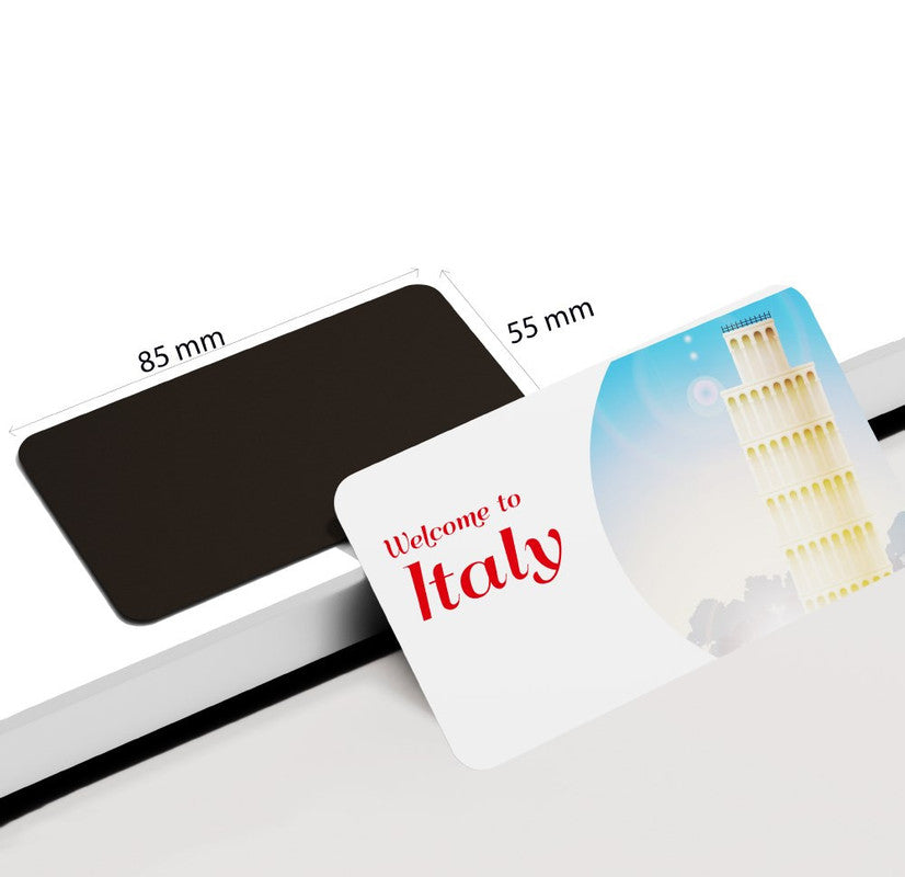 dhcrafts Rectangular Rubber Fridge Magnet / Magnetic Card Multicolor Italy D3 Design Pack of 1 (8.6cm x 5.4cm)